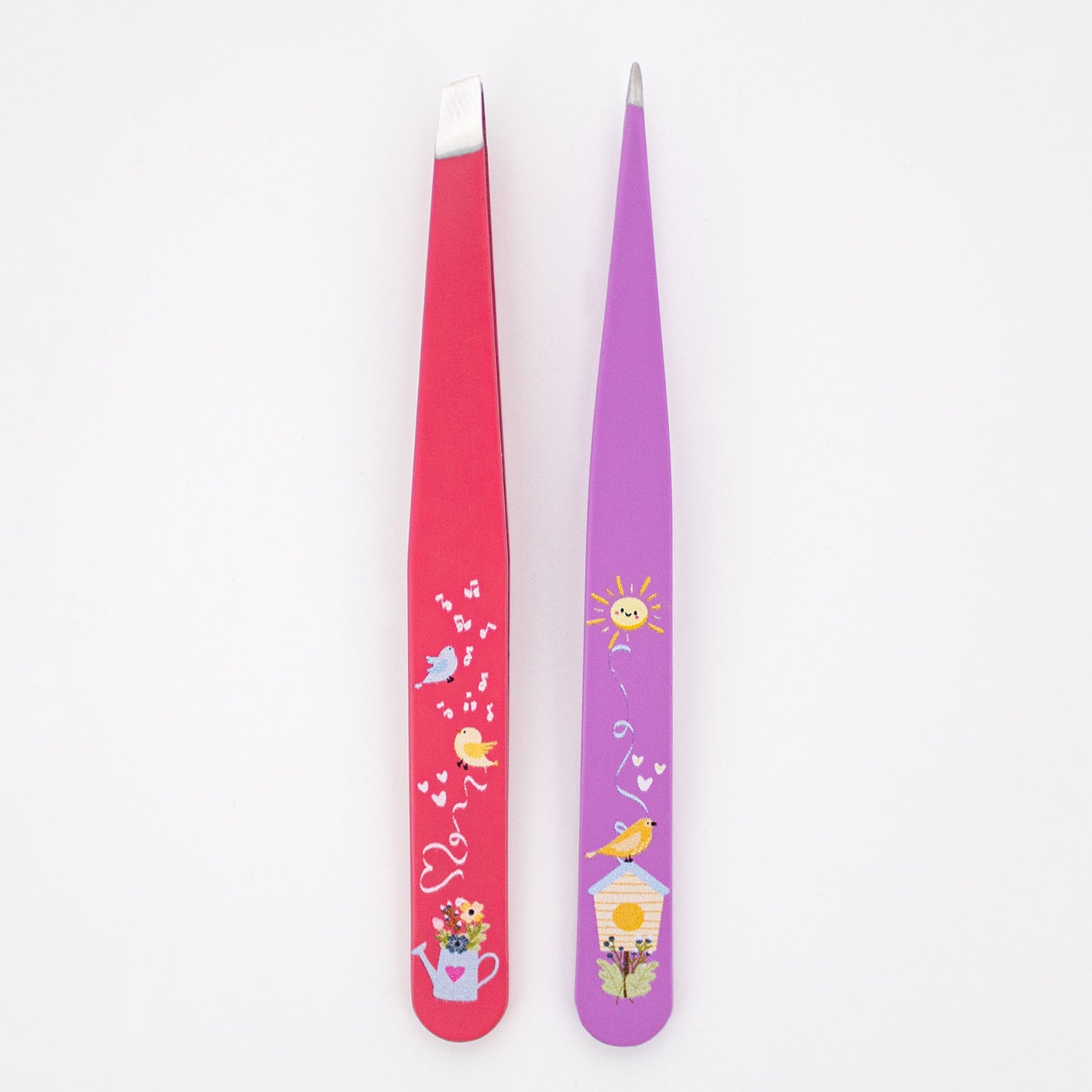 2 PC TWEEZER SET WITH DESIGN (RASPBERRY & ORCHID)