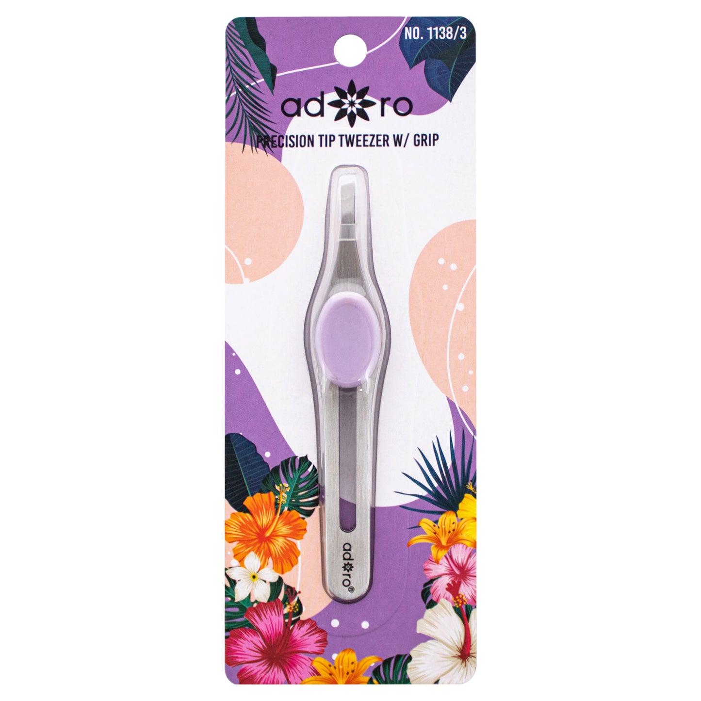 SLANT TIP TWEEZER W. GRIP (LILAC)