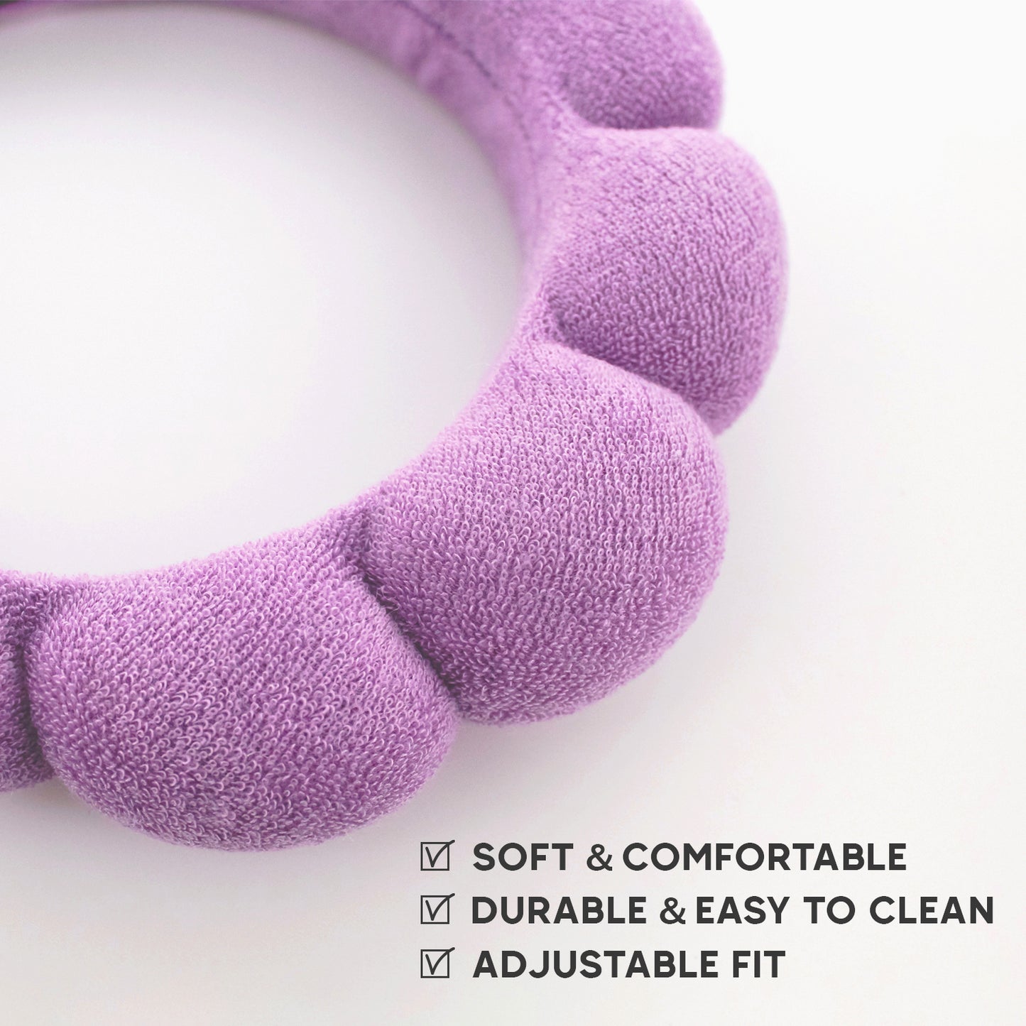 PUFFY HEAD BAND W/ WRIST SCRUNCHIE (LAVENDER)