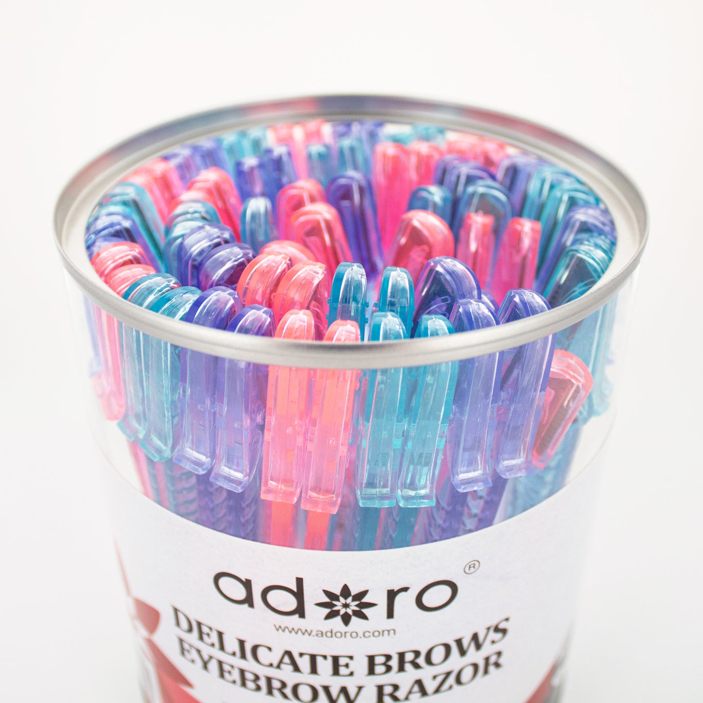 DELICATE EYEBROW RAZOR - ASSORTED COLOR(S) - 72PC / JAR