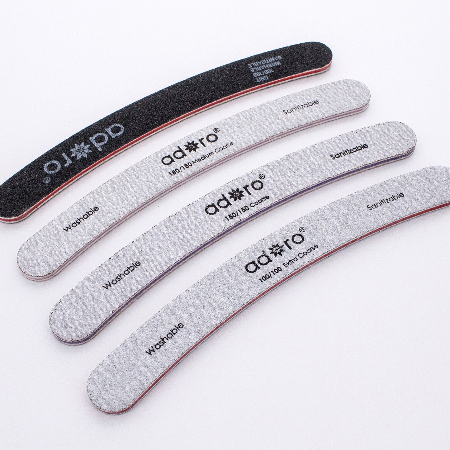 2-WAY CURVED BLACK EMERY BOARD GRIT 100 : 50PC/PACK