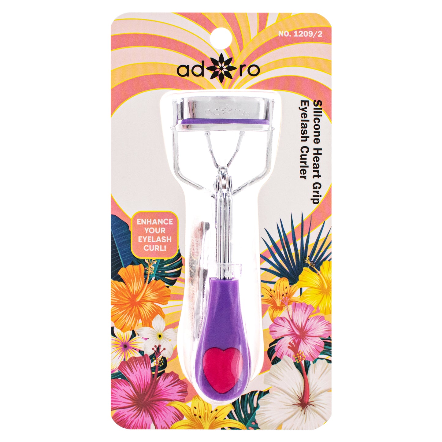 EYELASH CURLER W/ HEART GRIP (PURPLE)