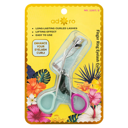 EYELASH CURLER W/ INNER GRIP - SILVER W/ PINK & MINT (INSERT)