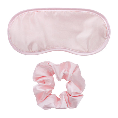 SLEEP SATIN EYEMASK W/ HAIR SCRUNCHIE (CHAMPAGNE)