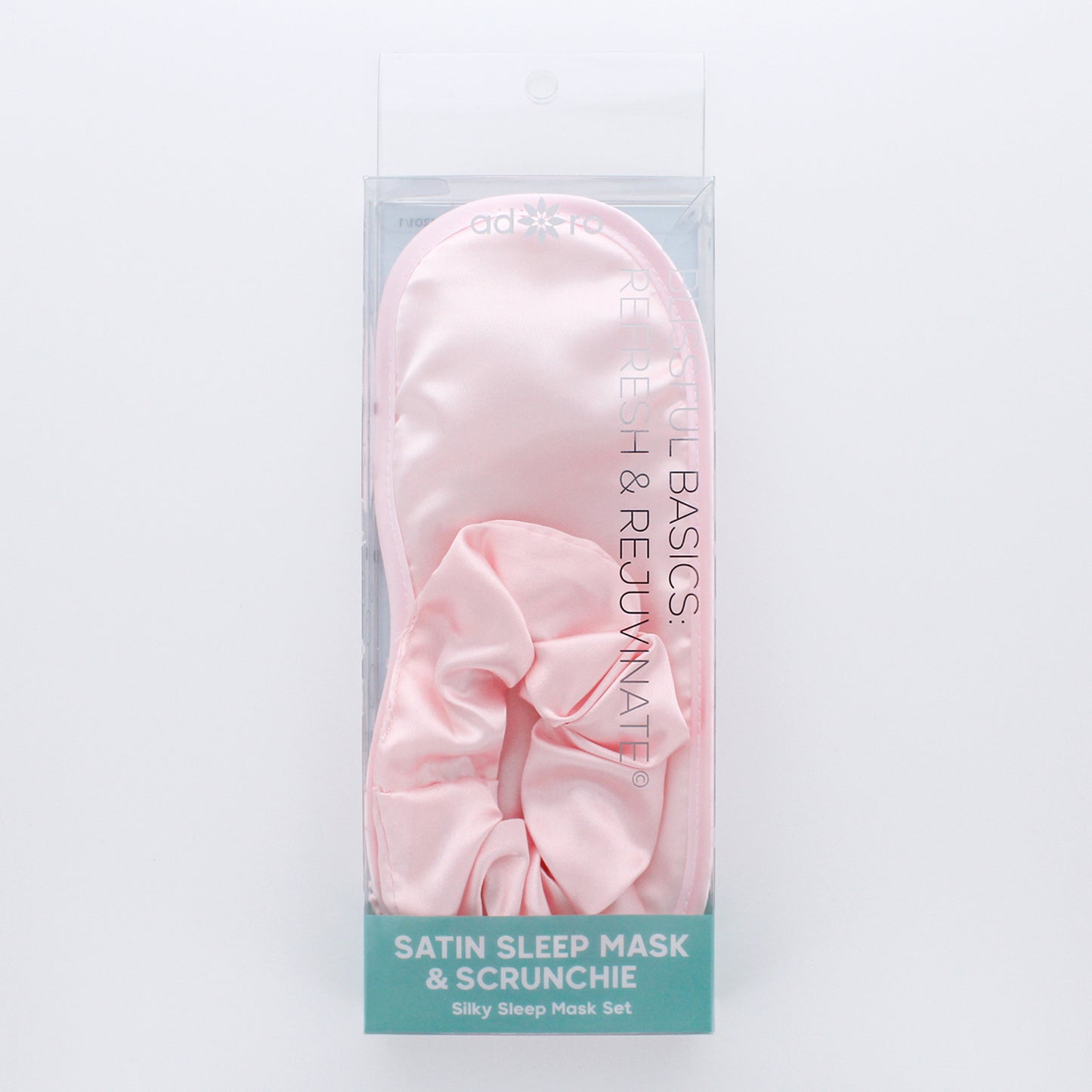 SLEEP SATIN EYEMASK W/ HAIR SCRUNCHIE (BLUSH)