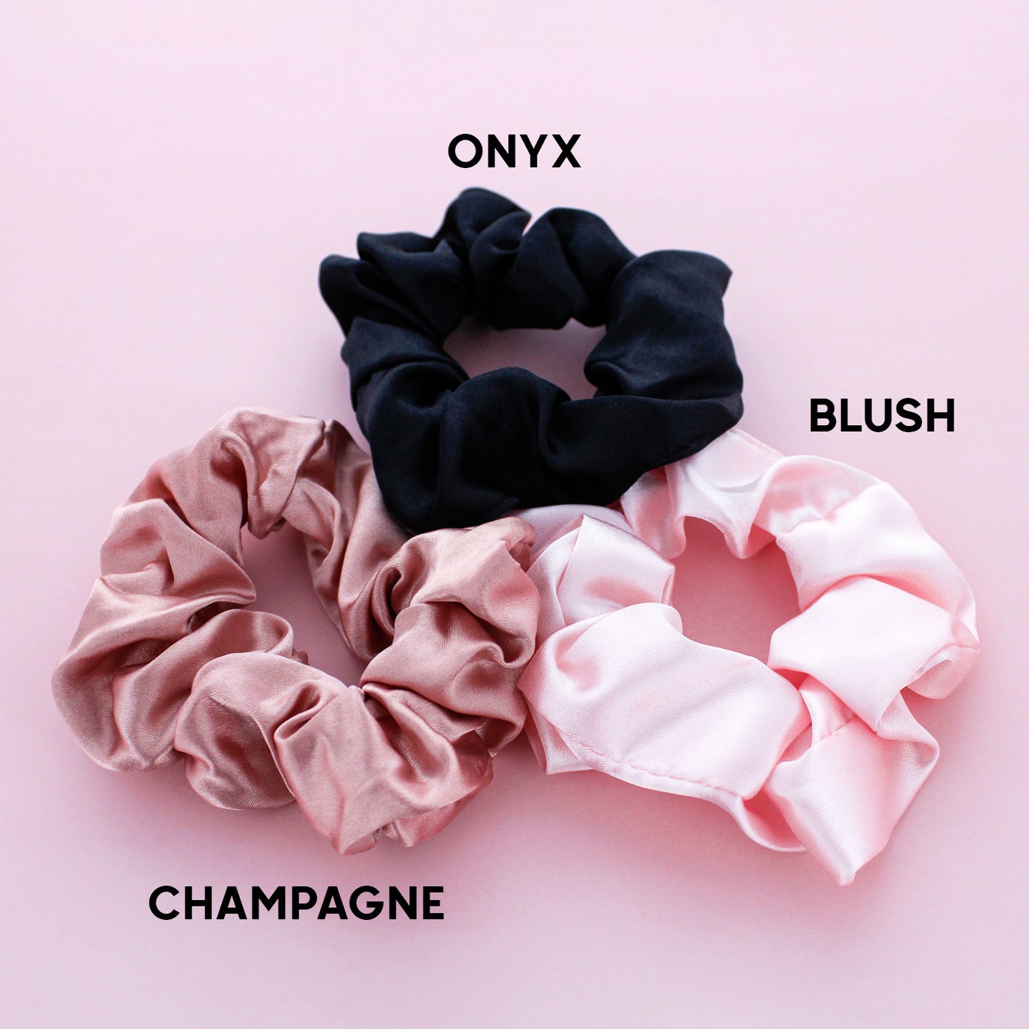 SLEEP SATIN EYEMASK W/ HAIR SCRUNCHIE (CHAMPAGNE)