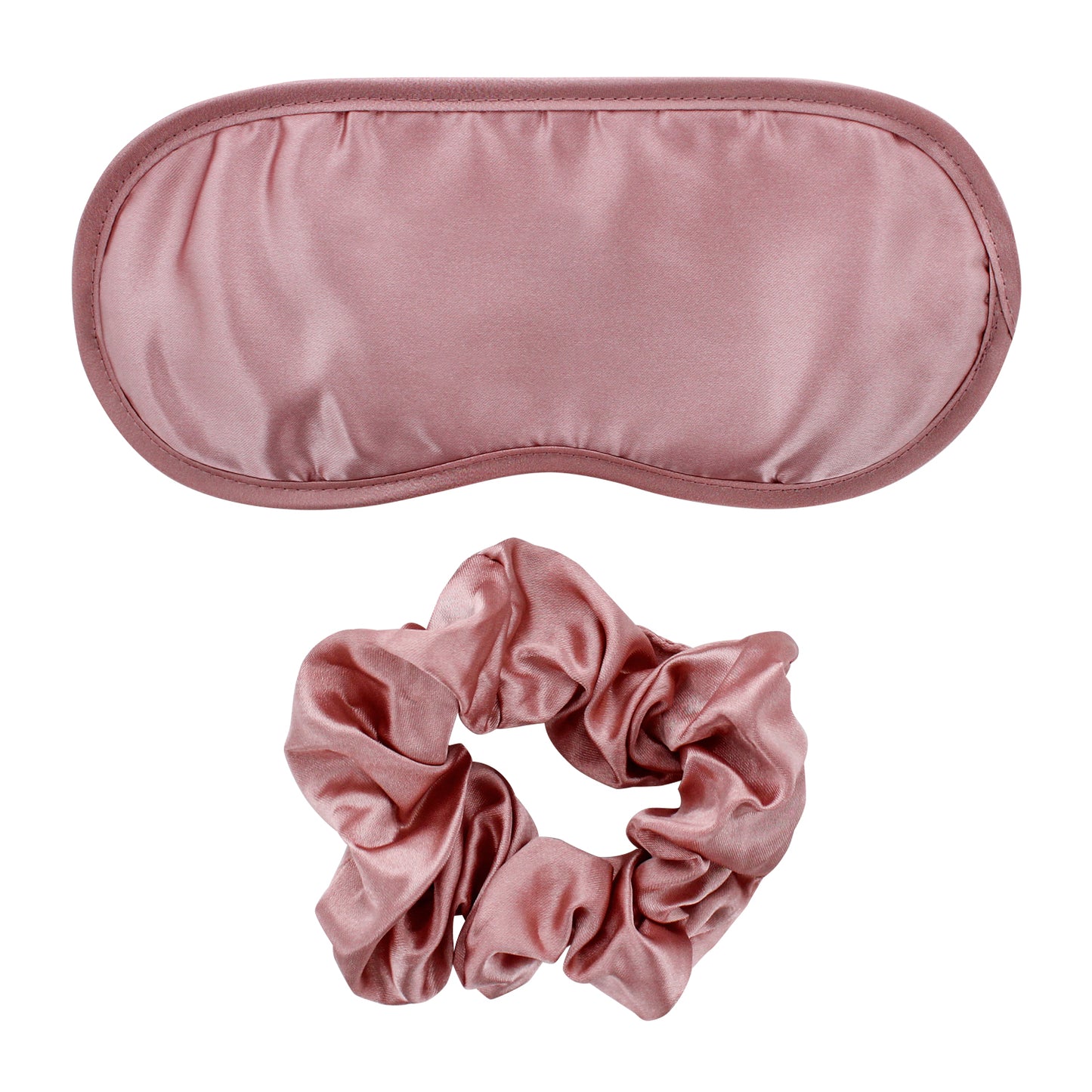 SLEEP SATIN EYEMASK W/ HAIR SCRUNCHIE (CHAMPAGNE)