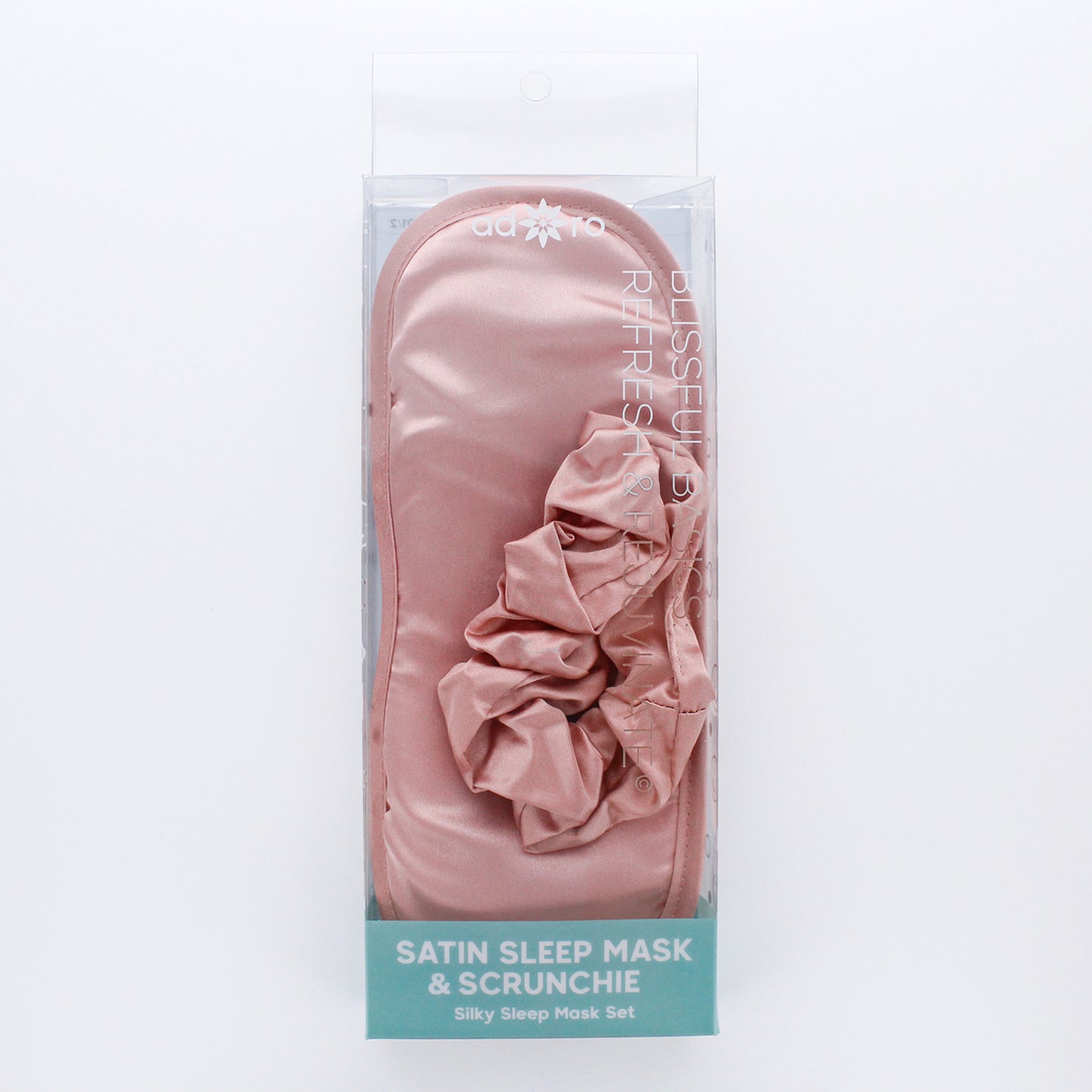 SLEEP SATIN EYEMASK W/ HAIR SCRUNCHIE (CHAMPAGNE)