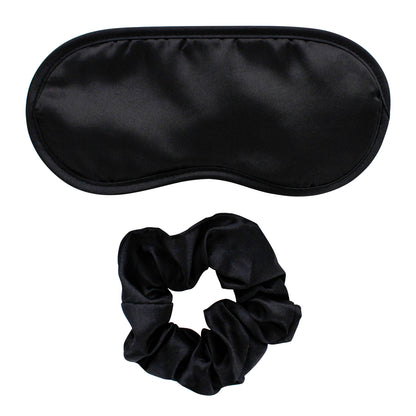 SLEEP SATIN EYEMASK W/ HAIR SCRUNCHIE (CHAMPAGNE)