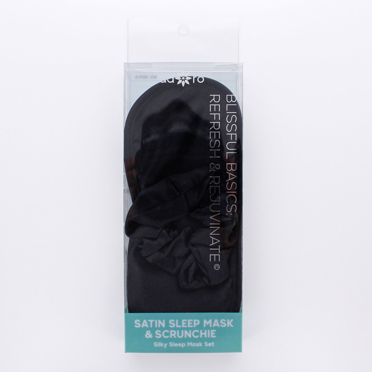 SLEEP SATIN EYEMASK W/ HAIR SCRUNCHIE (ONYX)