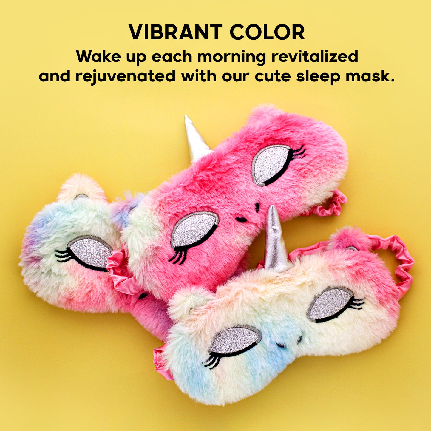 FLUFFY SLEEP MASK: CAT UNICORN (RAINBOW)