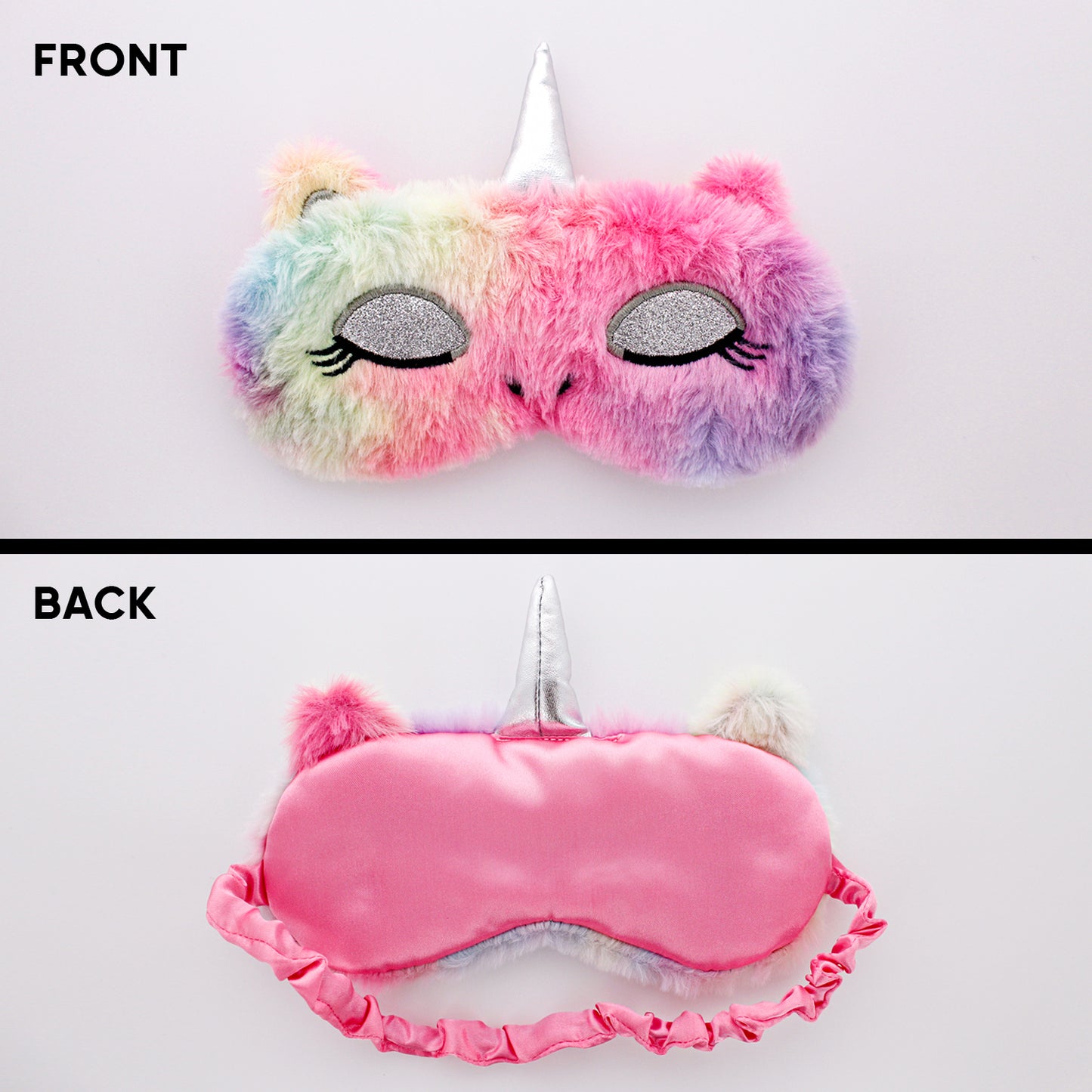 FLUFFY SLEEP MASK: CAT UNICORN (RAINBOW)