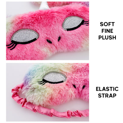 FLUFFY SLEEP MASK: CAT UNICORN (RAINBOW)