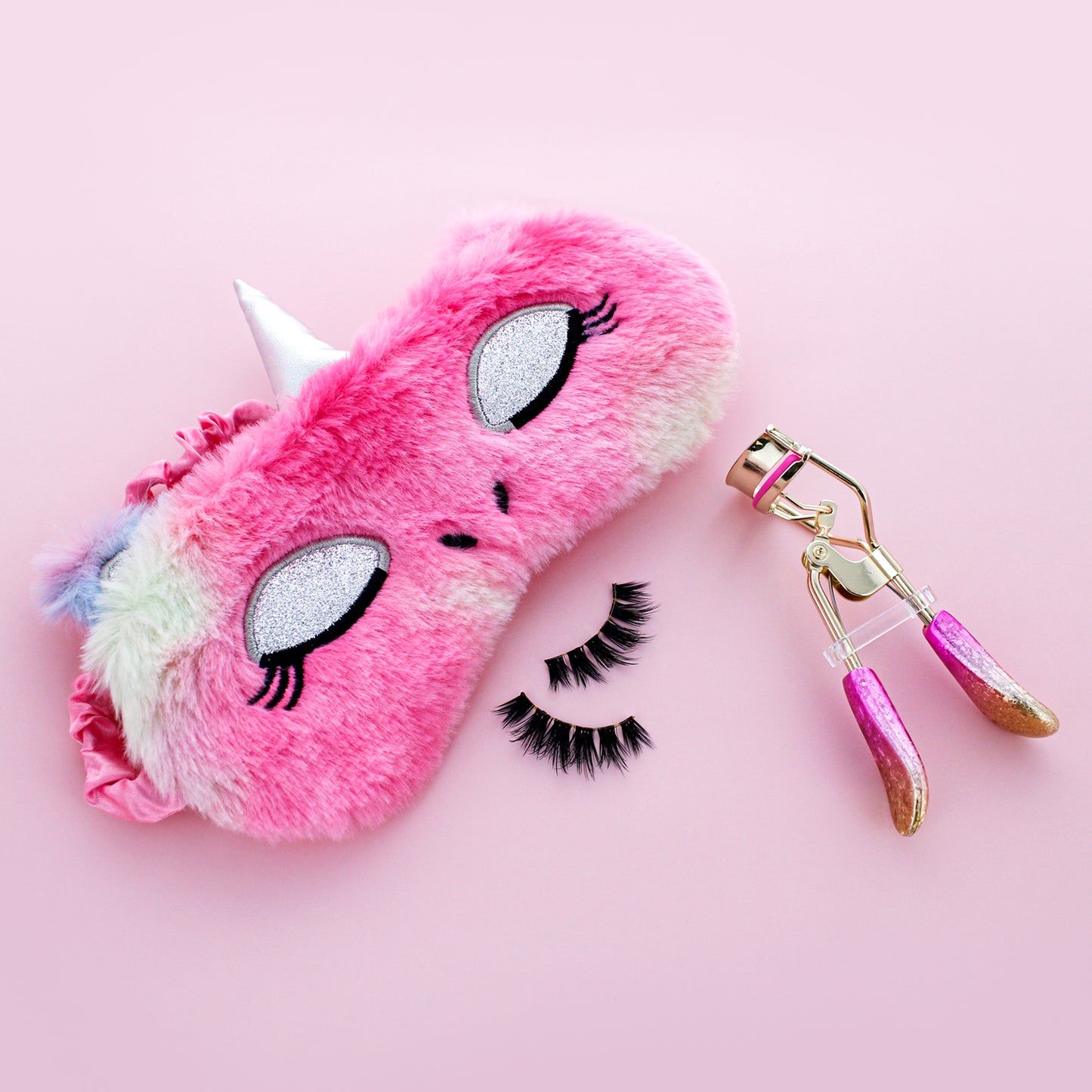 FLUFFY SLEEP MASK: CAT UNICORN (RAINBOW)