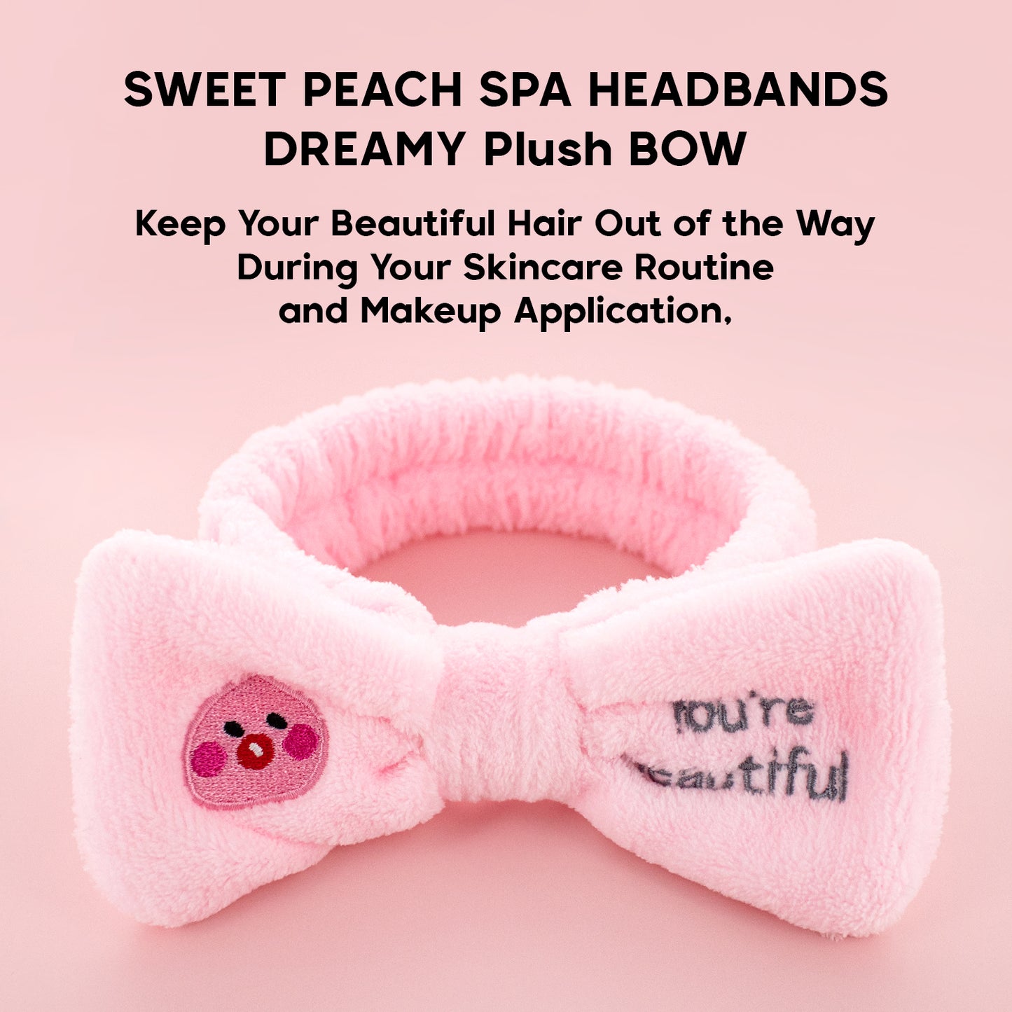 DREAMY SPA BOW - HEAD BAND (BLUSH)