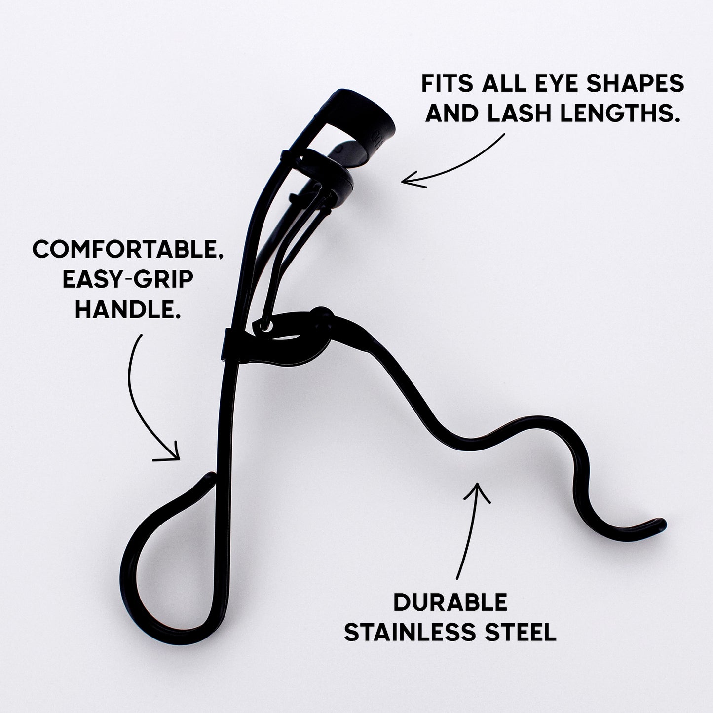 OPEN HANDLE EYELASH CURLER (BLACK)