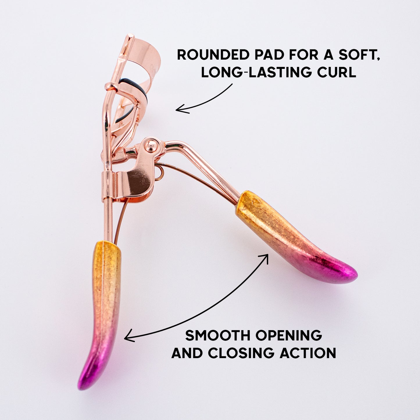 EYELASH CURLER W/ SPECIAL EFFECT (PINK & GOLD)