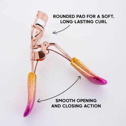 EYELASH CURLER W/ SPECIAL EFFECT (PINK & GOLD)