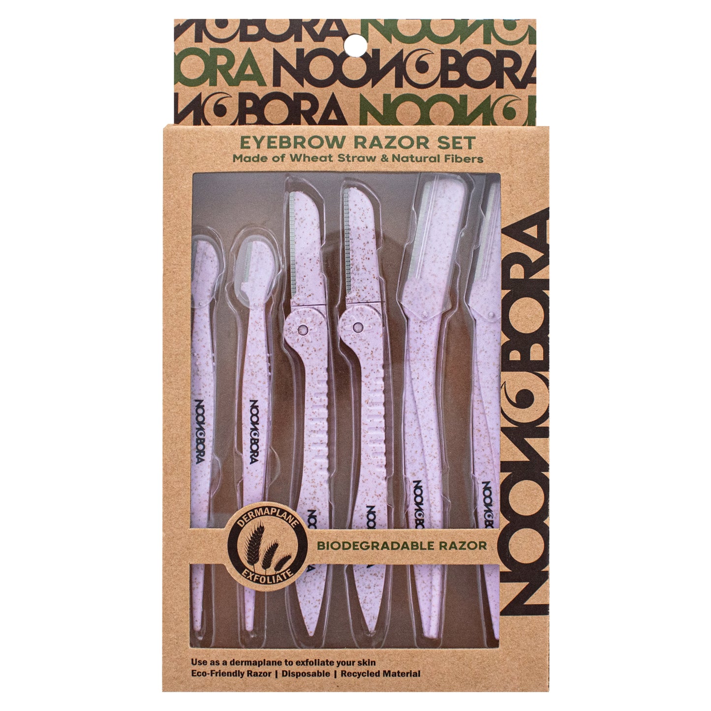 ECO LINE : WHEAT GRASS 6 PC ASSORTED EYEBROW RAZOR (LAVENDER)