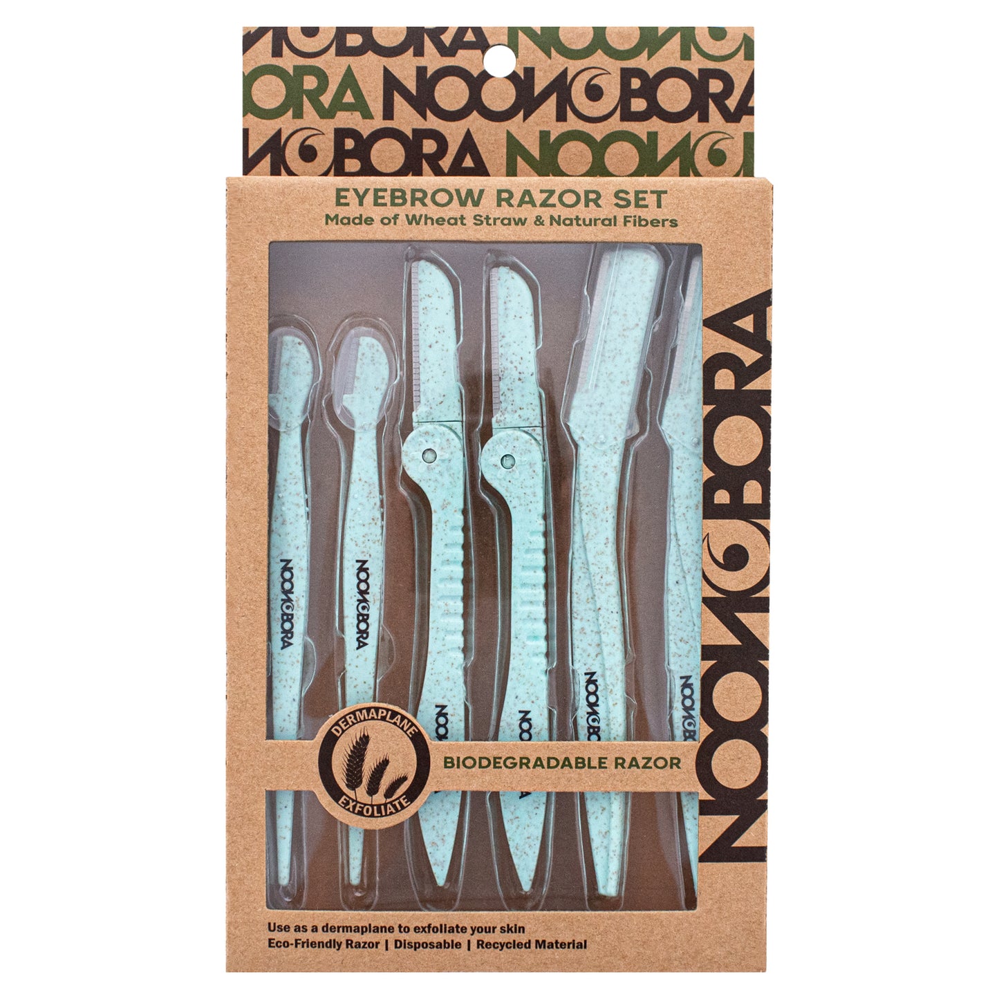 ECO LINE : WHEAT GRASS 6 PC ASSORTED EYEBROW RAZOR (MINT)