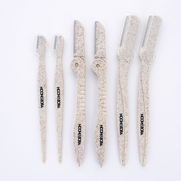 ECO LINE : WHEAT GRASS 6 PC ASSORTED EYEBROW RAZOR (NATURAL