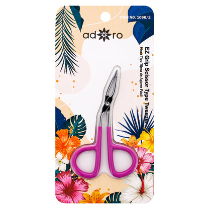 EZ GRIP SCISSOR TYPE TWEEZER (FUSCHIA)