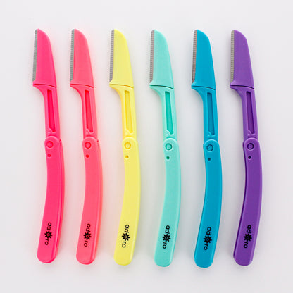 FOLDING EYEBROW RAZOR - 3 PC (MINT / VIBRANT VIOLET / FUSHIA POWER)