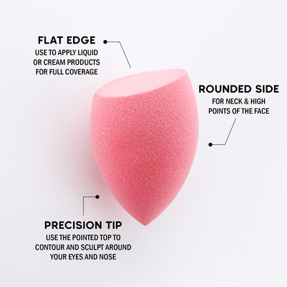 BLENDING SPONGE - 2 PC TEAR DROP W/ CUT (BLUSH PINK)