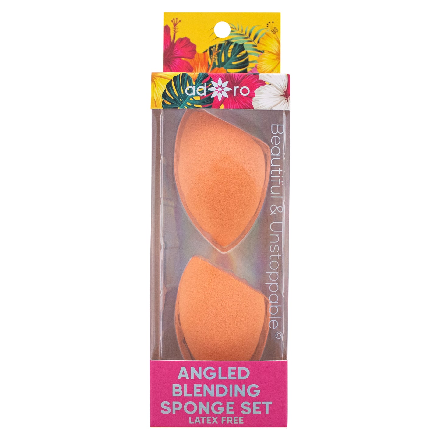 BLENDING SPONGE - 2 PC TEAR DROP W/ CUT (TANGERINE)