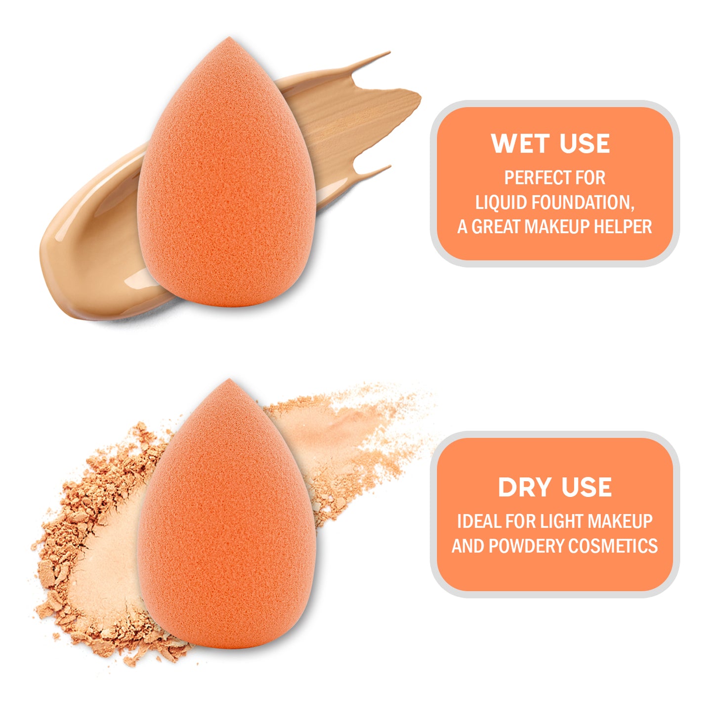 BLENDING SPONGE - 2 PC TEAR DROP (TANGERINE)