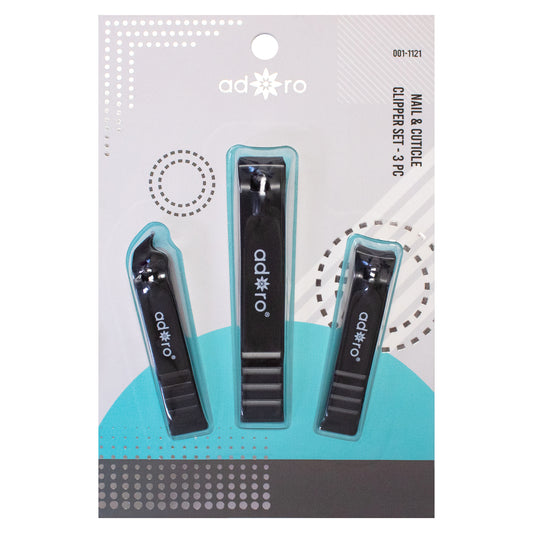 NAIL & CUTICLE CLIPPER SET - 3PC