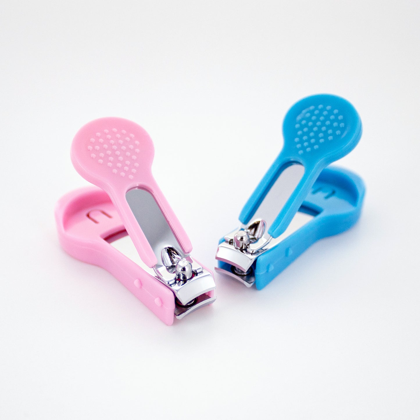 BABY NAIL CLIPPER (PINK & BLUE) WITH CLIPPING CATCHER - 48PC / JAR