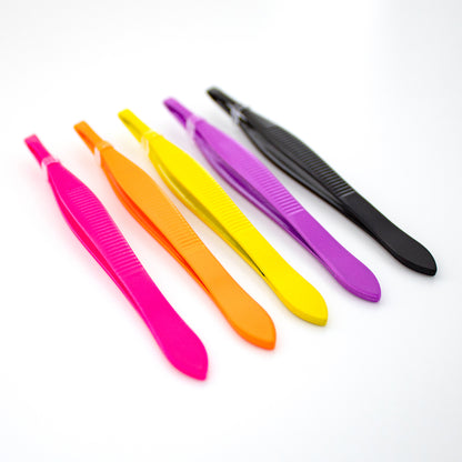 SLANT TIP TWEEZER - ASSORTED COLOR(S) : 60PC / JAR