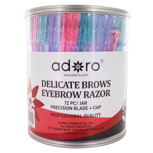 DELICATE EYEBROW RAZOR - ASSORTED COLOR(S) - 72PC / JAR