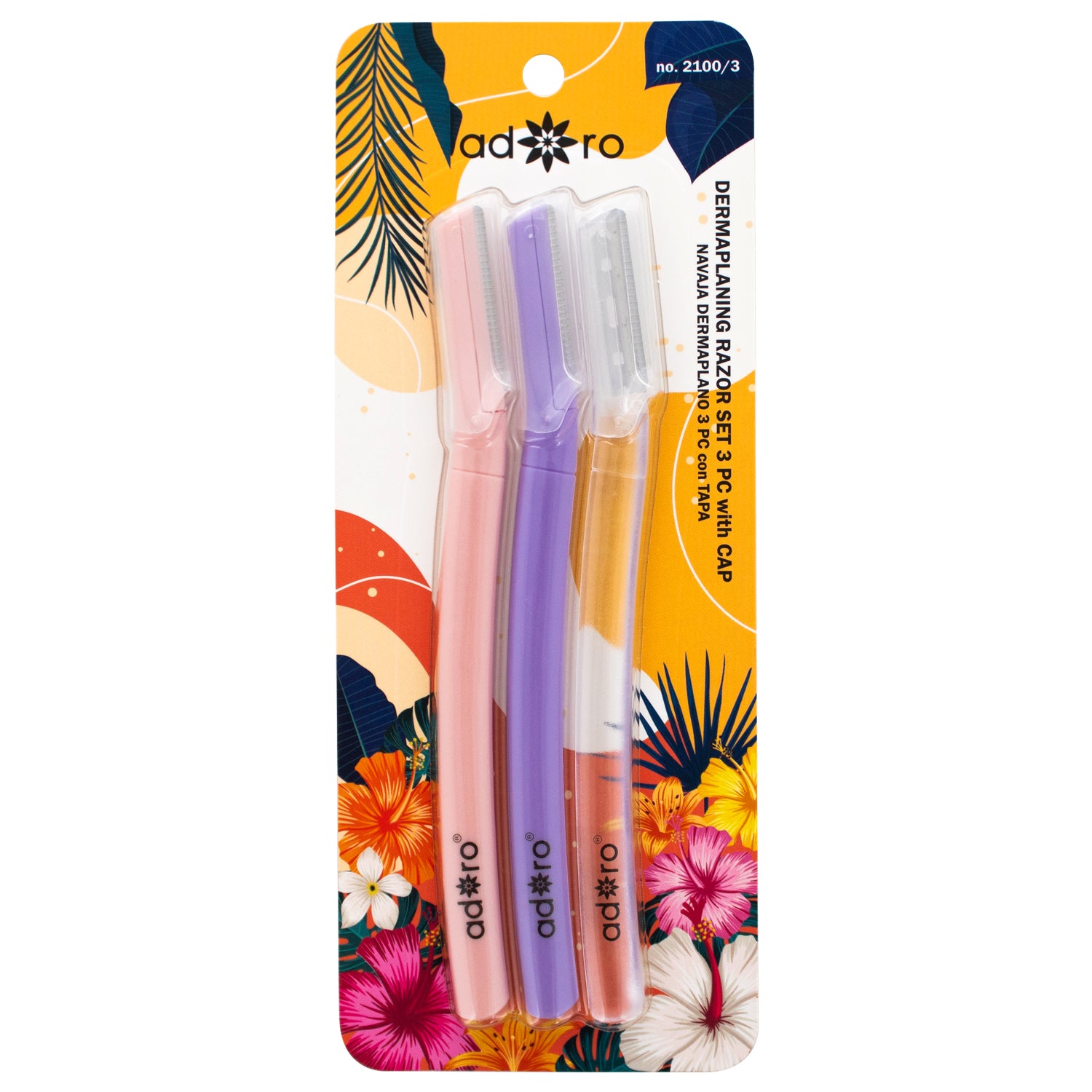 3PC DERMAPLANE RAZOR (TROPICAL SUN) – ADORO COSMETICS
