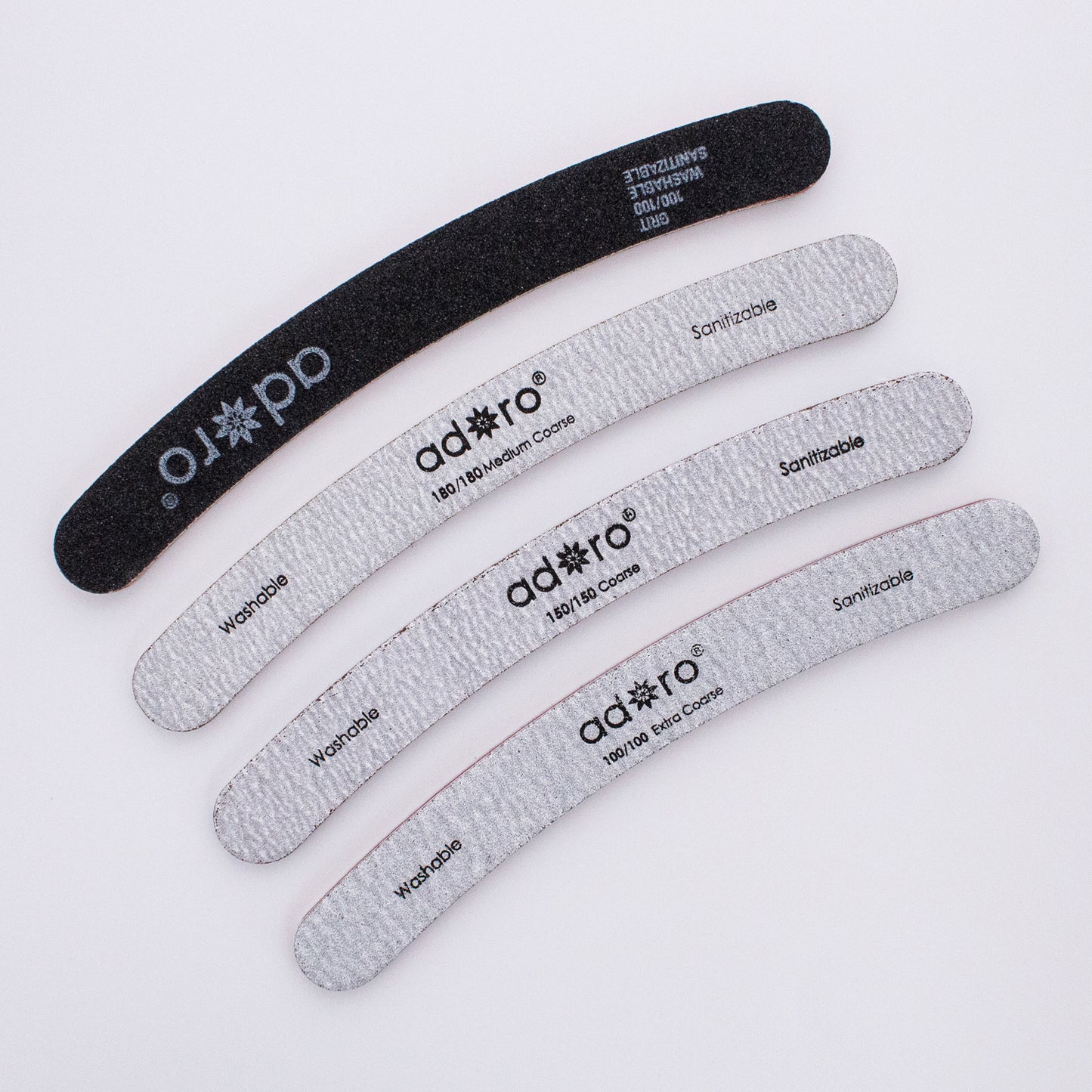 CURVE (BANANA) NAIL FILE ZEBRA GRIT 180/180 : 50PC/PACK