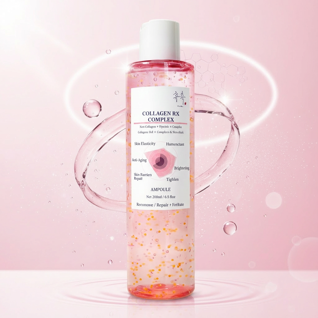 COLLAGEN RX COMPLEX ampoule bottle – Hydrolyzed Collagen + Peptide-4 Complex firming hydrating ampoule for bouncy glow