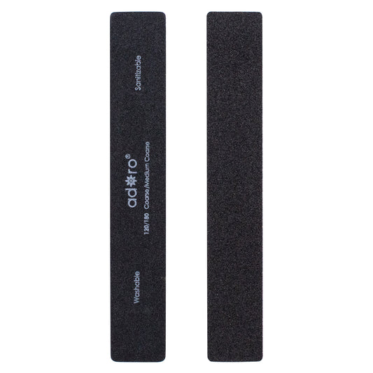 RECTANGLE NAIL FILE BLACK GRIT 120/180 : 50PC/PACK