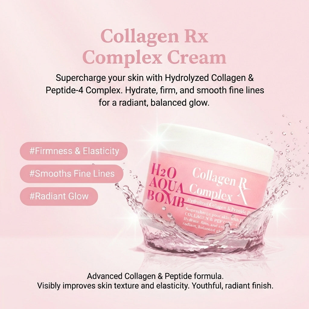 H2O Aqua Bomb - Hydrolyzed Collagen & Peptide RxCOLLAGEN RX COMPLEX (Hydrolyzed Collagen + Peptide-4 Complex) H2O AQUA BOMB Moisturizer